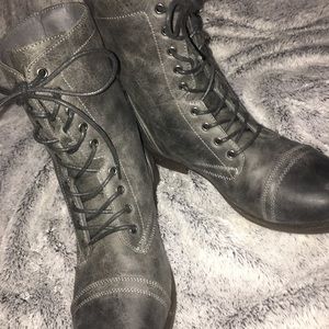 Black combat boots
